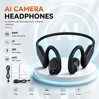 Nouveaux écouteurs intelligents E900 avec caméra 8MP, enregistrement vidéo, écouteurs sportifs sans fil, traduction IA, casque sport à conduction osseuse