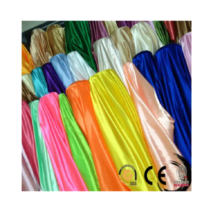 Tissu en satin polyester coloré 7 couleurs, étoffe pour Costumes, tissu importé de la chine