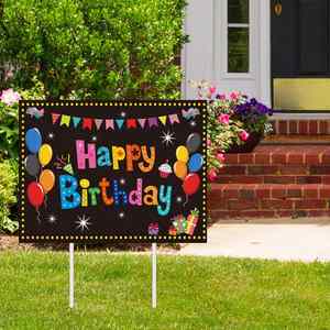 Cute Cartoon <b>Custom</b> Waterproof UV Resistant Yard Sign Vibrant Color for Kids Toddler Birthday Party Lawn Yard Decor - Product Image 1