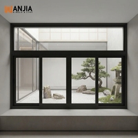 Ventana Corredera de Aluminio de Fábrica al por Mayor, Deslizante de Izquierda a Derecha con Travesaño Fijo, Ventanas Correderas Impermeables