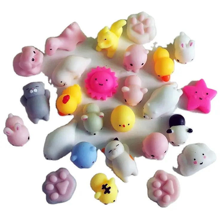 Mskwee 2021 Amazon Hot Sale Kawaii mini Animal Cat Slime Stress Relief Mochi TPR Squeeze Toys For Children Adults