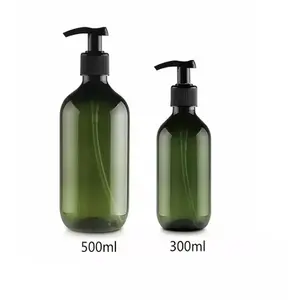 300毫升500毫升圆瓶波士顿瓶形状绿色琥珀色瓶坯pet塑料瓶