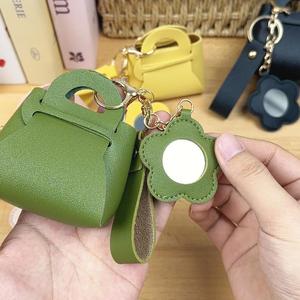 Thời Trang Phụ Nữ Ví Da <span class=keywords><strong>Keyring</strong></span> Dễ Thương Hoa Trang Điểm Gương Da <span class=keywords><strong>Keychain</strong></span> Tai Nghe Lưu Trữ Túi Trường Hợp Đồng Xu Ví Móc Chìa Khóa - Product Image 3