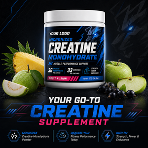 Créatine monohydrate micronisée en poudre, facile à dissoudre, renforce la force musculaire, améliore l'entraînement, saveur fruitée, pour adultes, végétariens - Product Image 2