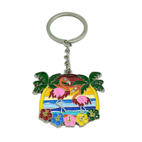 Individuelles Logo touristisches Souvenir aus Metall Miami Florida Bahamas Aruba Flamingo Schlüsselanhänger