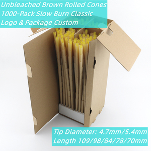Papier à rouler pré-roulé en cône 109 mm King Size Marron pour tabac, 1000 unités, cônes à cigarettes - Product Image 2