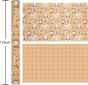 Cute <b>Animal</b> Theme Elephants Monkeys Giraffes Tigers Kraft <b>Wrapping</b> <b>Paper</b> for Gift <b>Wrapping</b> - Product Image 5