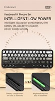 Teclado de Máquina de Escribir Ergonómico con Conexión Estable de 2.4GHz, Teclas Redondas Retro para Mac/Windows/PC