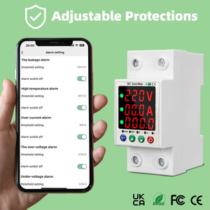 Compteur d'énergie prépayé intelligent EPEPRO 63A MCB connecté en Wifi, application Tuya, contrôle à distance, interrupteur automatique, <span class=keywords><strong>disjoncteur</strong></span> Wifi mobile - Product Image 1