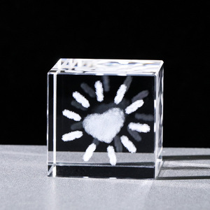 JY cristal artisanat vente chaude K9 cristal 3D Laser graver signes météorologiques soleil <span class=keywords><strong>nuage</strong></span> minuscules blocs de verre cube vierge - Product Image 3
