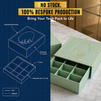 Boîte cadeau vert menthe avec tiroir pour œufs de Pâques, chocolats et bonbons, emballage personnalisé en feuille d'or, rigide et luxueux