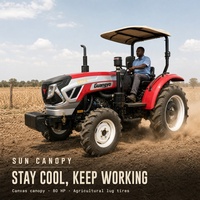 Tracteur agricole 4x4 avec auvent pare-soleil et point de prise de force indépendant pour opérations agricoles mixtes en Amérique du Sud