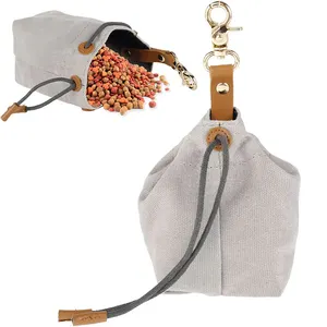 新款宠物用品定制帆布宠物狗治疗袋食品袋抽绳宠物训练袋诱饵袋