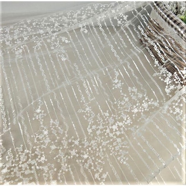 Красивая кружевная сетчатая ткань с цветочной вышивкой для свадебного платья