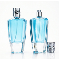 Vente en gros d'emballages cosmétiques de luxe personnalisés mats, élégants, en verre taillé à facettes, pour parfums, 50 ml, 100 ml, impression sur écran