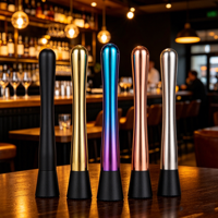 Lot de 4 pilons à cocktail en acier inoxydable 304, ensemble de pilons à cocktail, écraseur de fruits, hachoir à glace pour bar, fête, maison