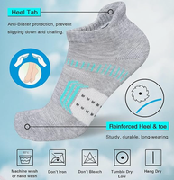 Chaussettes de sport respirantes à ions d'argent antibactériennes personnalisées absorbant la sueur et séchant rapidement, douces et confortables