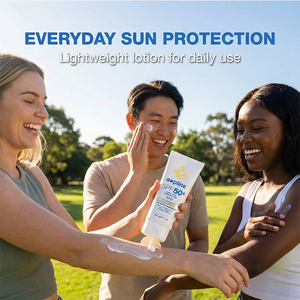 Lozione <span class=keywords><strong>Viso</strong></span> e Corpo Biologica OEM <span class=keywords><strong>SPF</strong></span> <span class=keywords><strong>50</strong></span>+ PA+++ Protezione UVA/UVB Idratante con Vitamina E per Tutti i Tipi di Pelle Impermeabile Senza Profumo 88ml - Product Image 6