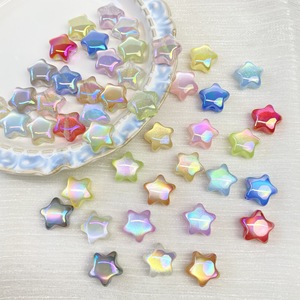Perles à trou droit à effet œil de chat, à changement de couleur, motif pentagramme ciel étoilé, pour la création de chaînes de téléphone portable DIY, vente en gros - Product Image 3