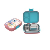 Nouvelle boîte à lunch en acier inoxydable 304, compatible micro-ondes, 3 compartiments, portable, grande capacité, anti-fuite, résistante aux brûlures, boîte bento