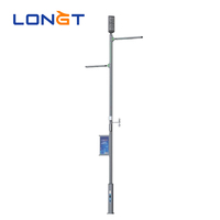 Lampadaire Solaire Intelligent Gris IP66 en Aluminium avec LED et Caméra de Surveillance – Solutions d'Éclairage Multifonctionnelles, Conception AutoCAD, Certifié CE
