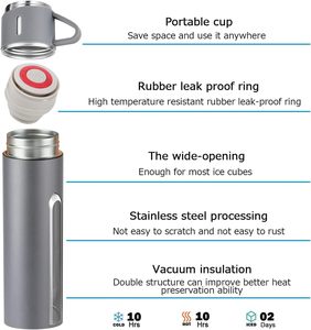 High Quality Direct Water <b>Bottle</b> Set Gift Box Water <b>Thermos</b> Stainless Steel <b>Thermos</b> With Cup - Product Image 3