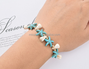 Hot Selling Hawaii <strong>Shell</strong> Turquoise <strong>Bracelet</strong> Handmade Cowrie <strong>Shell</strong> Starfish Beach <strong>Bracelets</strong> Adjustable Turquoise <strong>Shell</strong> <strong>Bracelets</strong> - Product Image 3