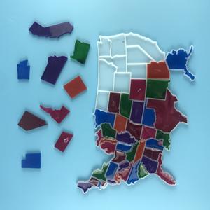 Moldes de fundición de resina hechos a mano para adornos decorativos DIY estilo Ins silicona Estados Unidos mapa posavasos adornos molde 5555 - Product Image 2