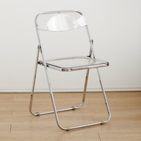 Chaise pliante transparente élégante maison magasin maquillage tabouret à la mode chaise de salle à manger Internet célébrité Photo pliable