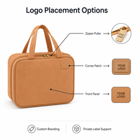 Tas Perlengkapan Mandi Gantung Logo Kustom Bahan Oxford 4 Lipatan Organizer Kosmetik Perjalanan dengan Gantungan Tas Cuci Portabel untuk Perjalanan