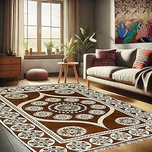 Alfombra de chenilla de 5x7 pies alfombra de terciopelo suave para sala de estar y dormitorio alfombra de piso para el hogar diseñador Dari para piso - Product Image 2