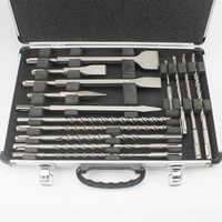 Ensemble de 17 pièces en aluminium pour marteau perforateur, forets, burins plats et pointus, burins SDS pour perceuse à percussion, outil combiné