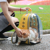 Sac à dos de grande capacité EVA & PU pour chat Space Capsule Sac de voyage respirant Petits animaux à motif animal