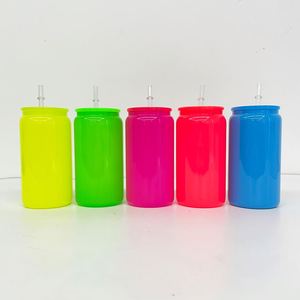 Vasos de Vidrio para Sublimación en Colores Neón, Disponibles en el Almacén de EE. UU., Vasos de Cerveza de 16 oz en Colores Neón, Vasos de Vidrio para Refrescos de 16 oz - Product Image 4