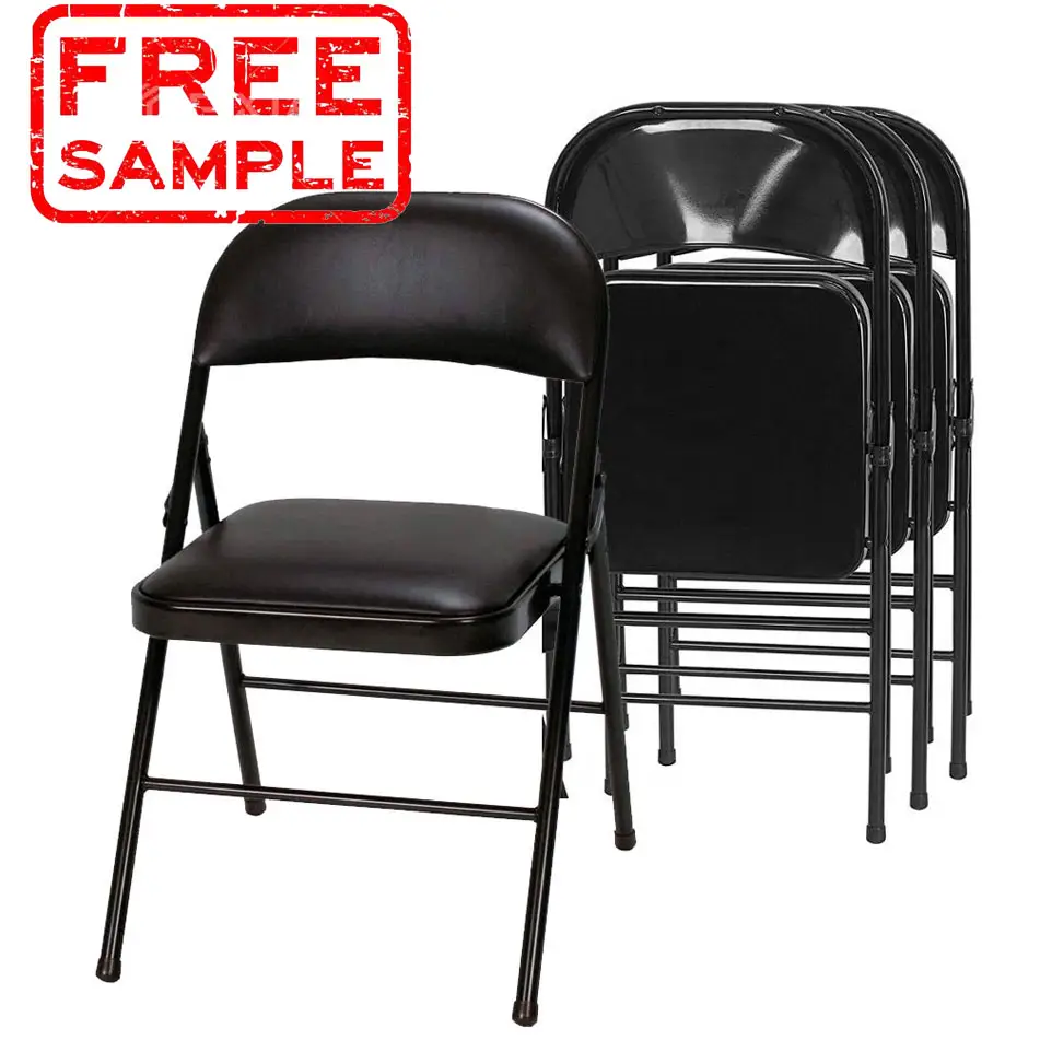 무료 샘플 도매 맞춤형 상업 야외 stackable 금속 접는 의자 정원 의자 웨딩 파티 이벤트