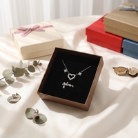 Wholesale Luxury Paper Box High End Jewelry Box Rigid Square Heaven Earth Cover Recyclable Qixi Valentines Day Ring Box