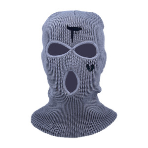 Máscara de esquí de cara completa de punto acrílico de invierno pesado de alta calidad personalizada Unisex pasamontañas colorido de 3 agujeros para uso en deportes al aire libre - Product Image 3