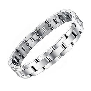 Pulsera Magnética de Acero Inoxidable con Baño al Vacío, Anti-Radiación, Anti-Fatiga, con Piedra Negra, de Moda y Alta Venta - Product Image 2