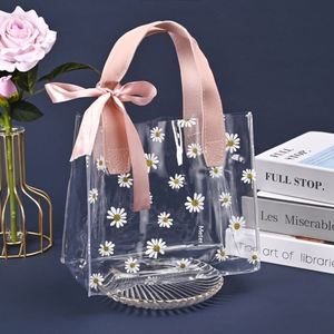 <b>Small</b> Clear PVC Luxury Wedding Favor <b>Gift</b> Bag with Handle for Bridal Shower and Party Lipstick Packaging - Product Image 5