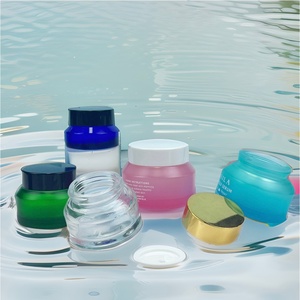 15ml 30ml 100ml Frosted Dark Green Slant Shoulder Glass Lotion Pump Bottles and Cream Jars for Body <b>Scrub</b> Cosmetics Packaging - Product Image 4