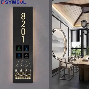 NUEVO 2025 DSYMBOL Placas Electrónicas de Madera Inteligentes <span class=keywords><strong>para</strong></span> Puertas de Hotel y Casa, con Número LED, Señalización DND y Timbre - Product Image 4