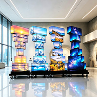 Pantalla LED Cúbica Giratoria para Interiores P2.5 de 4 Lados y 6 Capas, Apilable, para Publicidad en Video