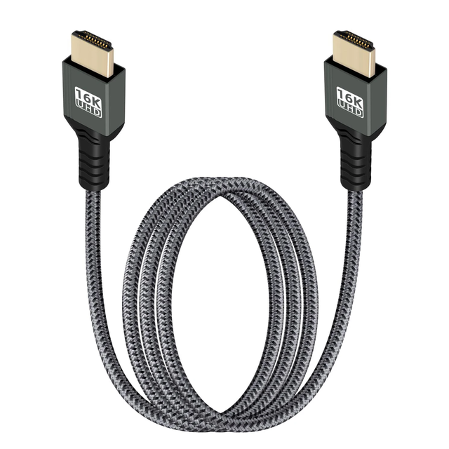 96Gbps Ultra High Speed 16K60Hz 8K240Hz 4K480Hz Braided HDTV Cable Cord, HDCP 2.2 & 2.3, Dynamic HDR, EARC