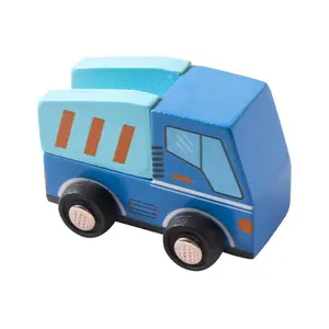 Children Colorful Printing Educational Model Toy Kids Best Gift Mini Wooden Car