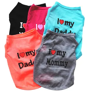 I LOVE DADDY MOMMY Dog Shirt Summer Dog Clothes Puppy Cats Coat Clothing For Chihuahua Dog Shirt For Drop Shipping