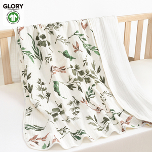Manta de Muselina <span class=keywords><strong>para</strong></span> Bebé, Manta de Regalo <span class=keywords><strong>para</strong></span> Baby Shower, Manta Infantil Multicapa Súper Suave de Algodón Orgánico GOTS, Precio de Fábrica con Impresión Personalizada - Product Image 1