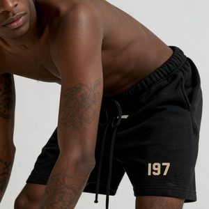 Pantalones cortos <span class=keywords><strong>Fear</strong></span> of God para hombre, de alta calidad, 420g, con estampado puff en serigrafía, de algodón vintage, fabricante personalizado, de felpa francesa, con lavado ácido. - Product Image 4