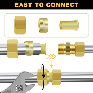 Manchon de compression en laiton de haute qualité 1/8 \ "Double cône virole raccords d'<span class=keywords><strong>olive</strong></span> personnalisables lisses <span class=keywords><strong>pour</strong></span> des connexions de tuyaux sécurisées - Product Image 5