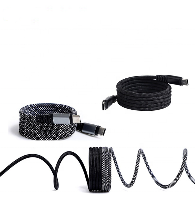 2025 New Self-Organized USB C Magnetic Cable 1M Braided Shielding for Computers Cameras Data Transfer Decoration 1 Year Warranty