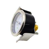 HUBEN 150PSI 10kg/cm 40mm Dial Axial Mount Pressure Gauge with Bracket Liquid Filled Black Iron 12-Month Warranty